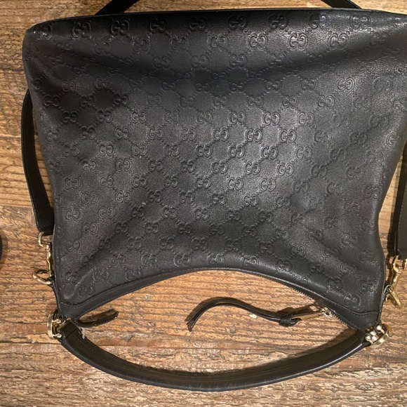 Gucci Hobo Black Leather Monogram - Picture 9 of 13